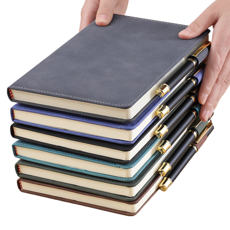 Faramon Notebook A5 Thick Journal, Business Sheepskin Cover Vintage Notebook, Work Diary, Meeting Minutes Book, Office Notepad Stationery, Gray