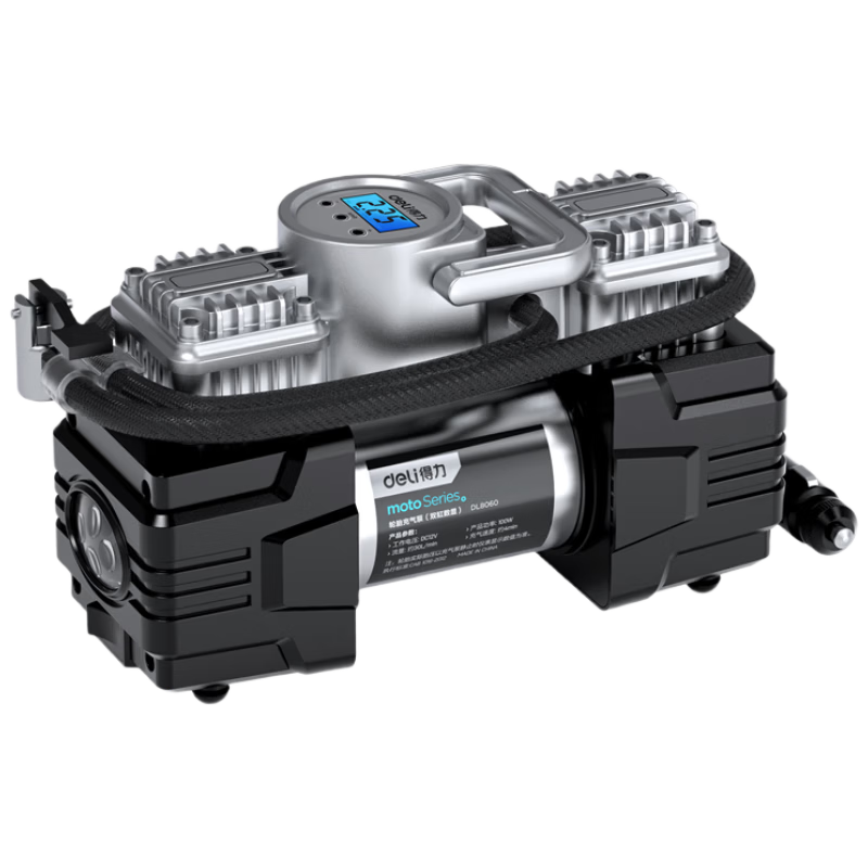Deli Dual 30 Cylinder Car Air Compressor Digital Tire Inflator Compatible with Xiaomi SU7 Tire Pressure Monitoring Pump