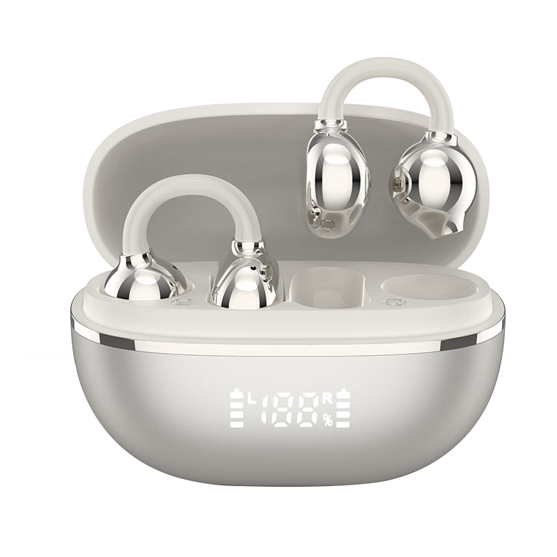 KUGOU Music Gold Chart 6.0 Bluetooth Earclip Bone Conduction Wireless In-Ear Sports Running Noise Cancelling Long Battery Life Open Ear Hook Compatible with Apple Huawei KG300