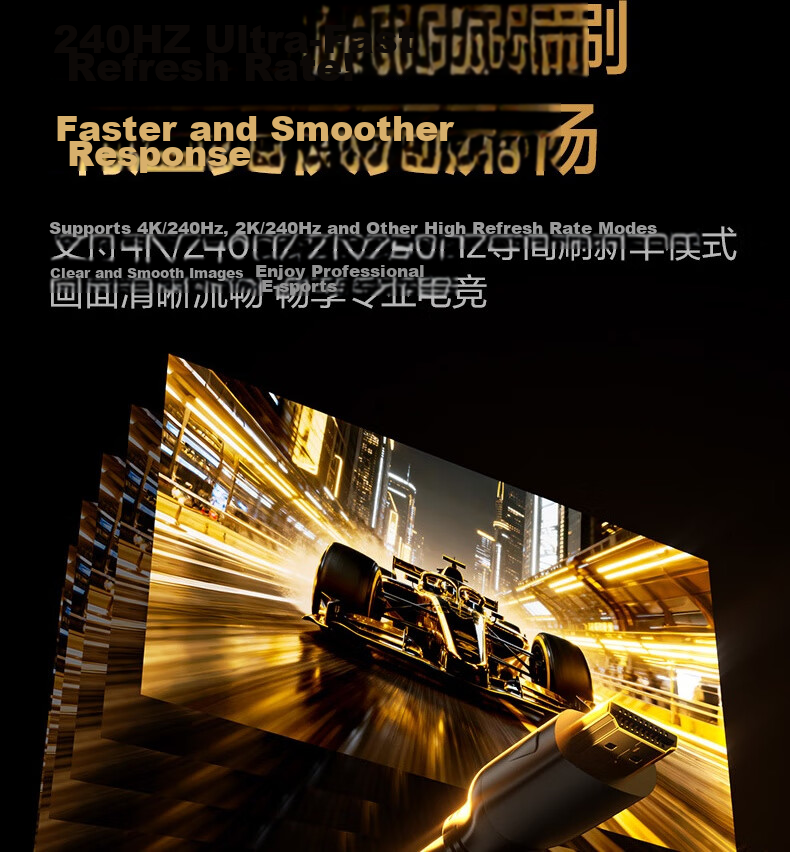 Deli HDMI Cable 2.1 Version 2m 8K60Hz 4K240Hz High-Definition Video Cable Compatible with HDMI 2.0 Laptop TV Monitor Projector AJ21H-20 16