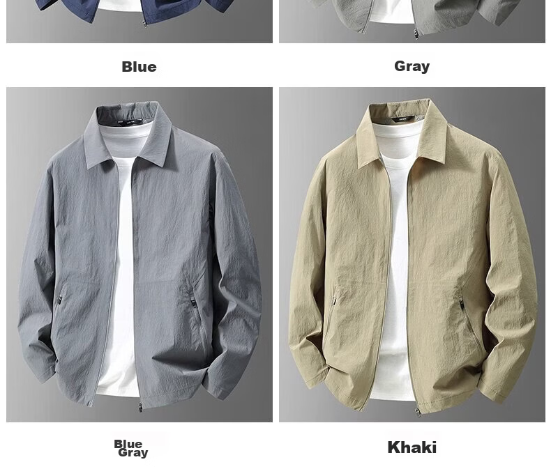 Luozi High-End Men's Sun Protection Jacket, Summer Ice Silk New Style Lightweight Casual Sun Protection Coat, Khaki Color, Size 170 15