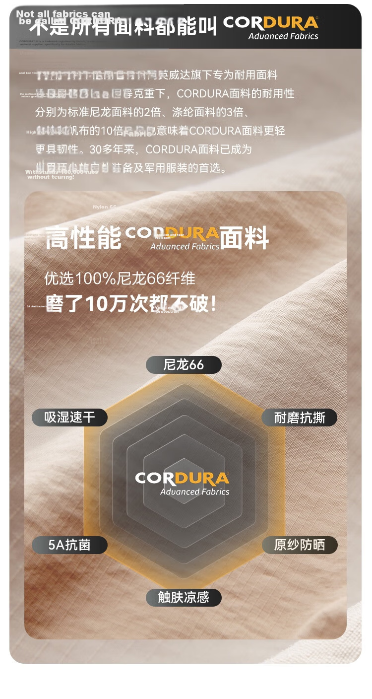 JD Jingzao 500 Cordura Professional Hiking Outdoor Sports Pants Durable Tear-Resistant Spring Pants Men Meditation Gray S 5