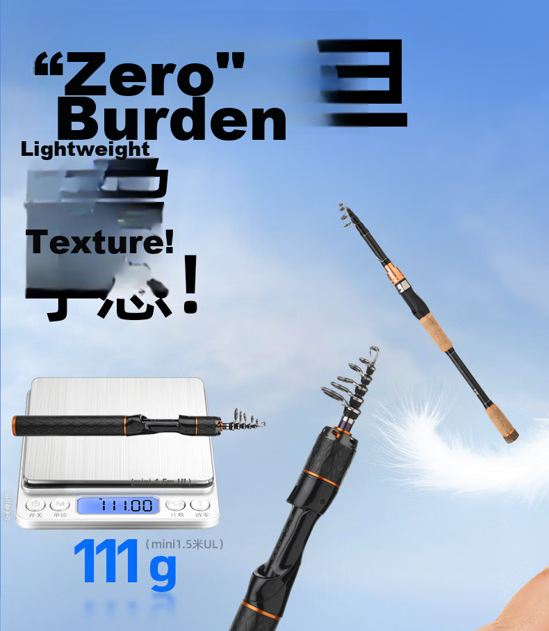 GW 1.8m UL Tiaozun Telescopic Lure Rod Right-Handed Baitcasting Reel Lure Fishing Rod Set Micro Lure Rod 11