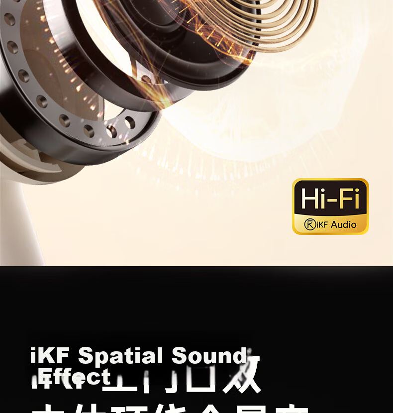 IKF Find Lite New Version True Wireless Bluetooth Earbuds Semi-In-Ear Bluetooth 6.0 High-Quality Music Gaming Low Latency Sports Fitness Compatible with Apple Huawei Classic White 9
