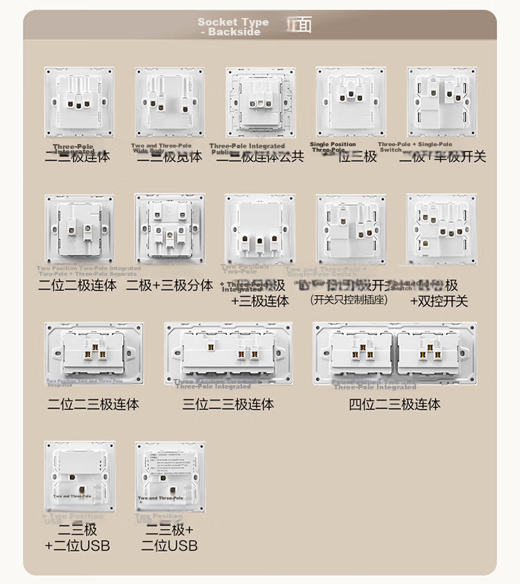 BULL G57 Butterfly Ultra-Thin Skin-Feel Switch 2-Gang Computer Cat6 Socket G57T222 Beige White 21