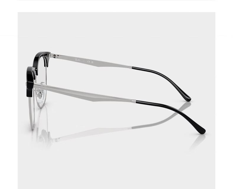 RayBan Optical Frame, Square Black Frame, Semi-Rimless Myopia Glasses Frame, 0RX7318D 8326 Gift 6