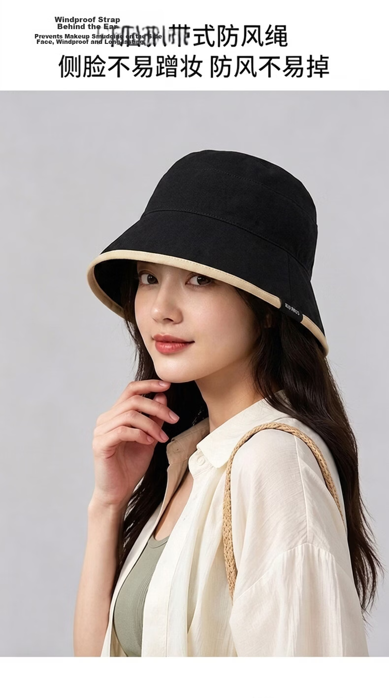 YUYULA Women's Summer Sunshade Hat Outdoor UV Protection Wide Brim Reversible Face-Slimming Bucket Hat 6