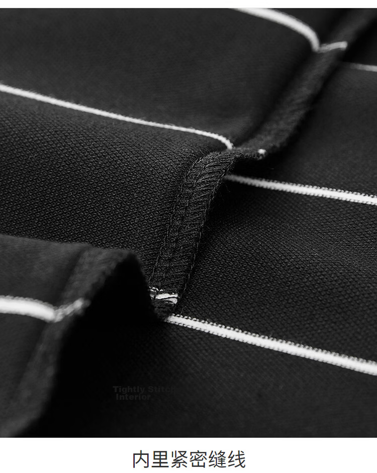 DANCING WOLVES Instant Cooling Mulberry Silk Smooth Striped Short Sleeve Polo Shirt Men's Casual Top 001 Black M 31
