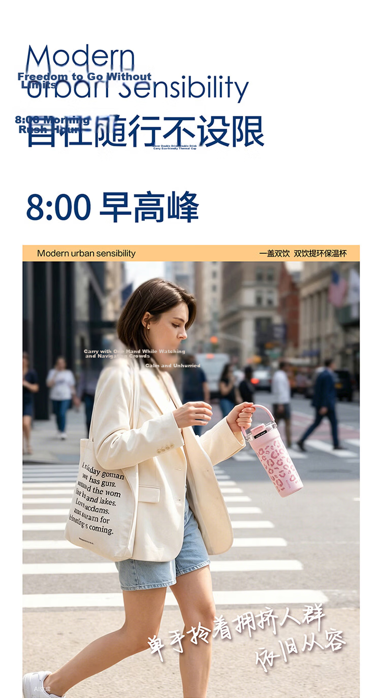 LOCK&LOCK Ceramic Coated Handle Insulated Mug Large Capacity Coffee Cup Portable Water Bottle Ivory White - 700ML 15