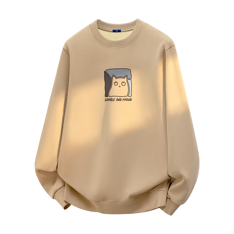 GENIOLAMODE Fleece-Lined Sweatshirt for Men, Winter 2026 New Style, Round Neck, Heavyweight 420G Thick Warm Base Layer Pullover Long-Sleeve T-Shirt