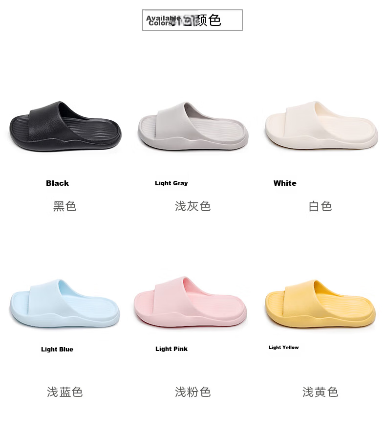 GUOLUOFEI Men's Indoor Non-Slip Thick-Soled Slippers for Summer, Couples Bathroom Shower Sandals, Light Gray, Size 44-45 6