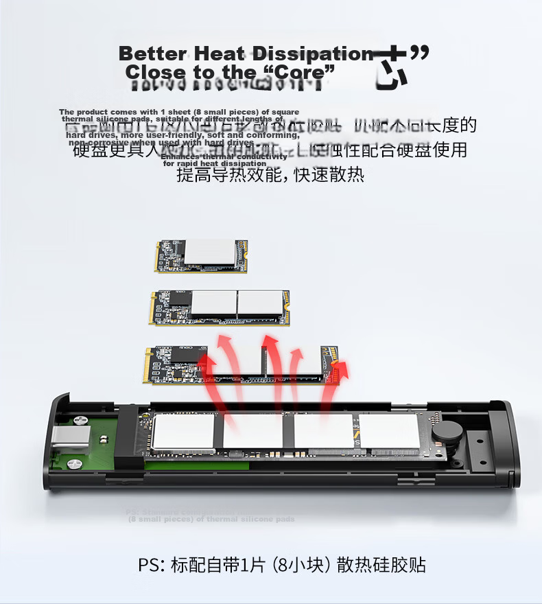 Acasis M.2 NVMe SSD Enclosure Type-C 3.2 External Hard Drive Case for Laptop iPhone 16 Aluminum Alloy Heat Dissipation 5