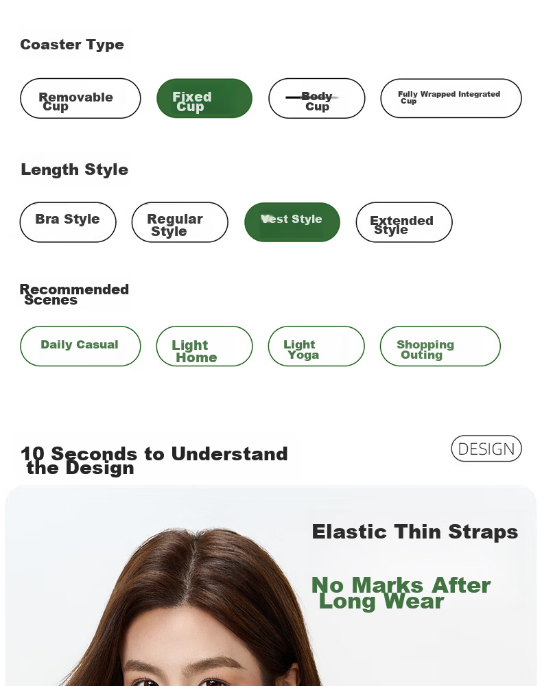Free Style Modal Camisole Tank Top for Women with Padded Bra, Spring Summer, Beautiful Back, Inner Layer, Outerwear, No Bra Needed 4