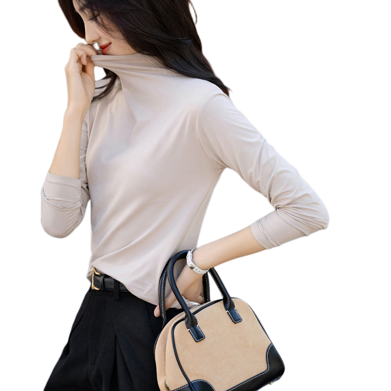 Dme Gentle Mask T Winter Commuter High Neck Shoulder-Fitting High Elasticity Women's T-Shirt