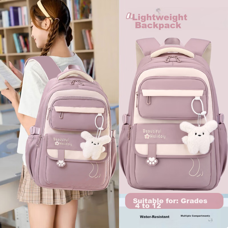 Anyshine Large Capacity Middle School Girls Backpack, Ergonomic Lightweight Anti-Backpack for High School Students, Girls' Shoulder Bag