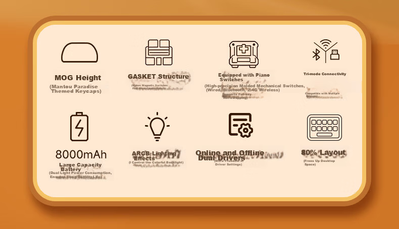 AKKO 5087 V5 Mantou Paradise Tri-Mode Mechanical Keyboard Wired High-Style Female Office Laptop Wireless Bluetooth External Keyboard Gasket Structure 88 Keys 2