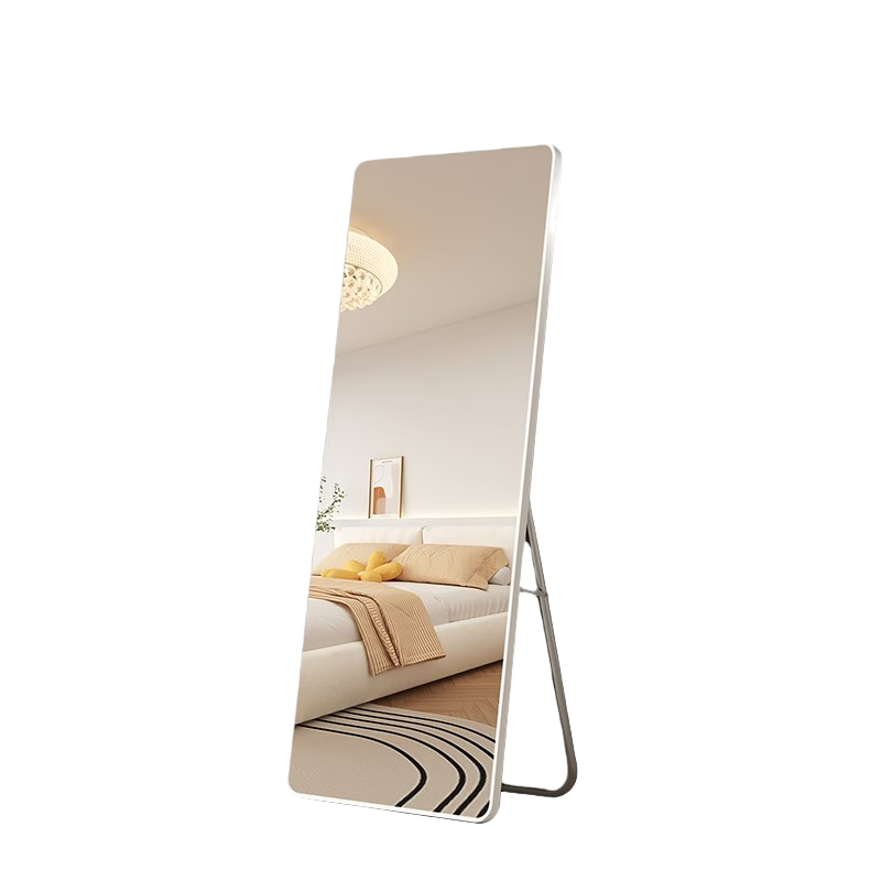 Xiaojiangcai Full-Length Floor Mirror Aluminum Alloy Wall-Mounted Dressing Mirror White 45x155cm