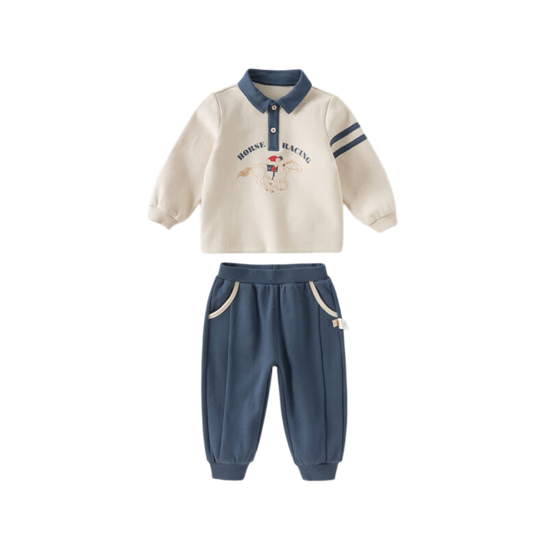 DAVE & BELLA Boys' Autumn Sports Set Children's Polo Shirt and Pants Two-Piece Baby Clothing