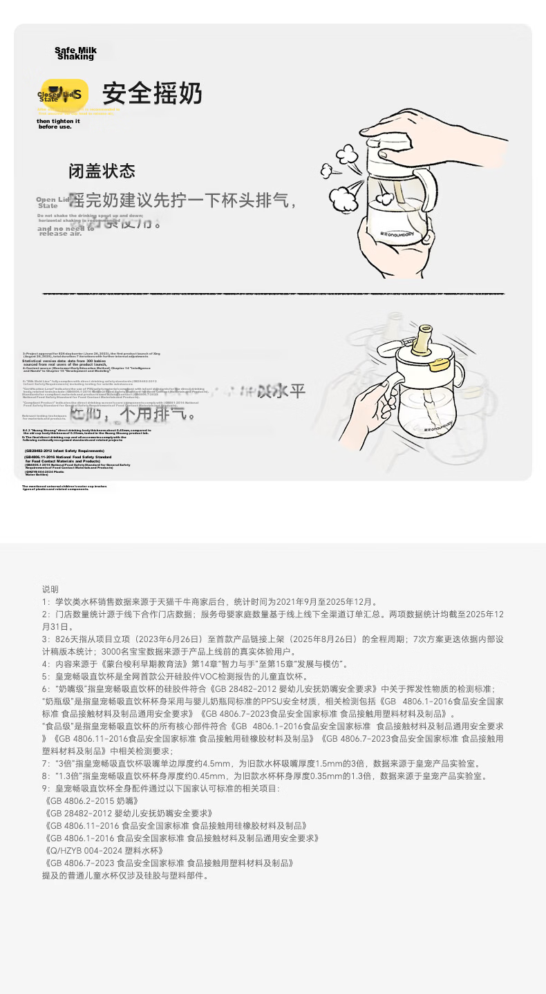 Huang Chong Children's Milk Cup PPSU Water Bottle with Straw and Flip Lid for Babies Over One Year Old 260ml 29