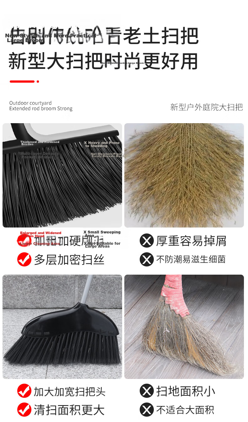 Sulida Magic Broom and Water Scraper Dual-Use Mop with Silicone Floor Scraper for Bathroom 48cm with Mop Cloth 4