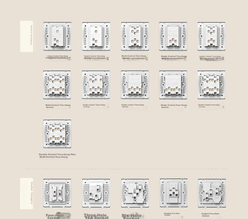 CHNT Switch Socket No-Paint Cream Style Large Panel Concealed Socket X1M Three-Hole 16A Socket Cheese Yellow 36