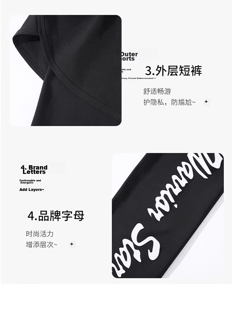 Huili Women's Two-Piece Swimsuit, Long-Sleeve Top And Long Pants, Conservative Surfing Diving Wetsuit, Quick-Dry Hot Spring Four-Piece Set, 14021 Black L 34