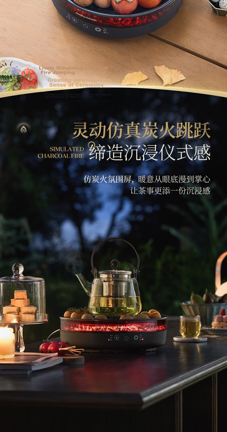 Morphyrichards Full Glass Health Pot Multifunctional Electric Ceramic Stove Tea Maker 360° Circular Roasting MR6096 Gray 15