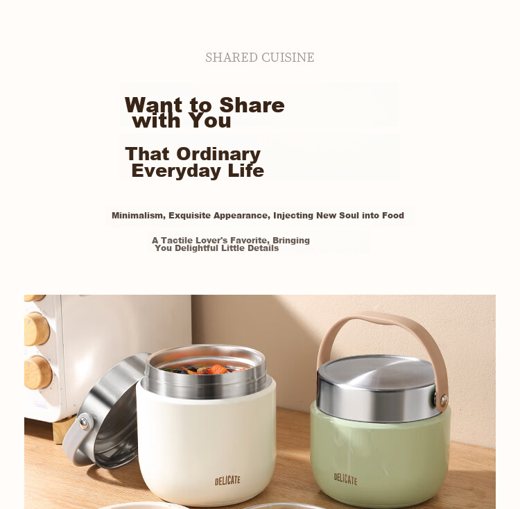 Ymer Double-Layer Insulated Lunch Box with Extended Handle, Stainless Steel Soup Container and Bowl for Office Workers and Students, New Model 6