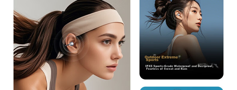 IKF AirClip Pro Clip-On Bluetooth AI Translation Wireless Open Bone Conduction Hi-Res Gold Standard LDAC Long Battery Life for Huawei Star Black 51