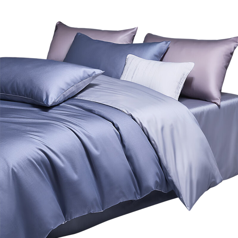 FUANNA Bedding Set 3-Piece 60S Long-Staple Cotton Sateen Student Dormitory Pure Cotton Sheet and Duvet Cover 152*210cm