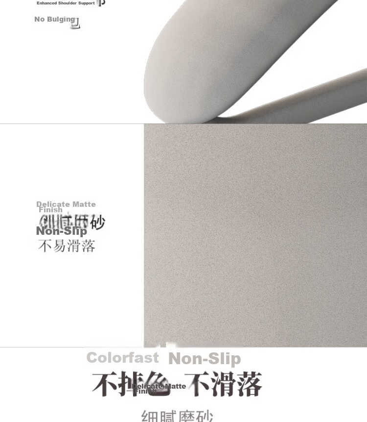 Jialifang Non-Slip No-Trace Clothes Hangers Household White 10-Pack 6