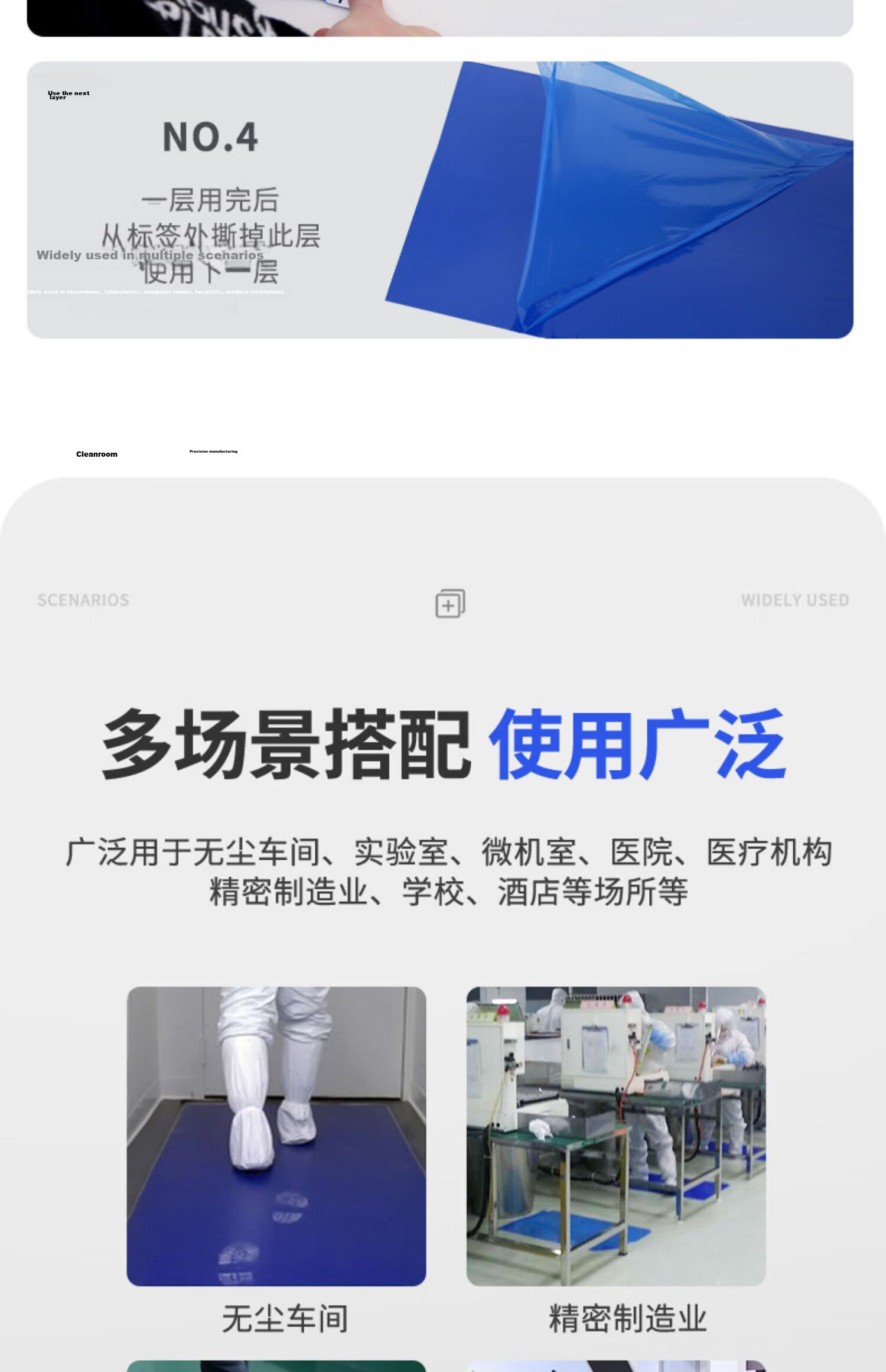 Huipute Sticky Dust Mat Workshop Adhesive Floor Dust Removal Mat Anti-Static Disposable Peelable Cleanroom Laboratory Clean Floor Mat 60*90cm [30 Sheets] 13