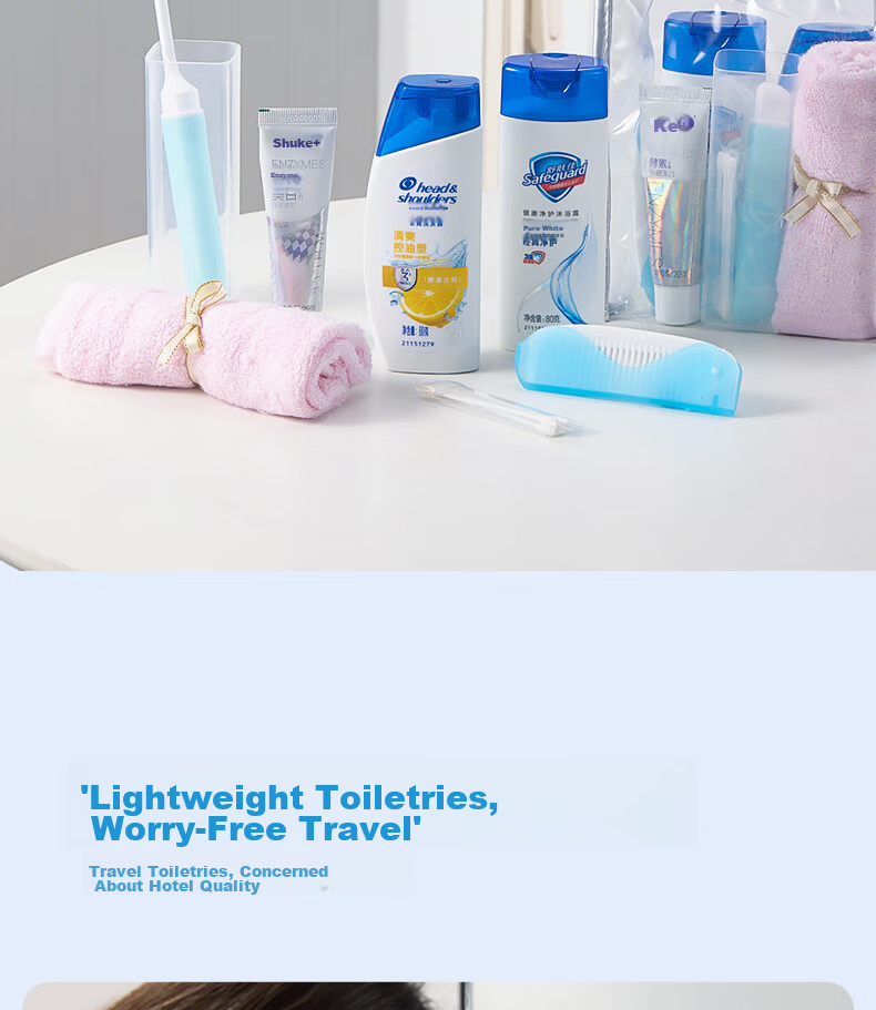 Etravel Travel Toiletry Set Shampoo Shower Gel Toothpaste Toothbrush Toothbrush Cup Portable Travel Care Kit 7