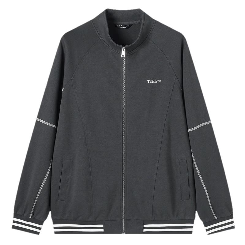 TonLion 2026 Spring New Couple Jackets Unisex Stand Collar Simple Commuter Style Unique Design Casual Loose Fit
