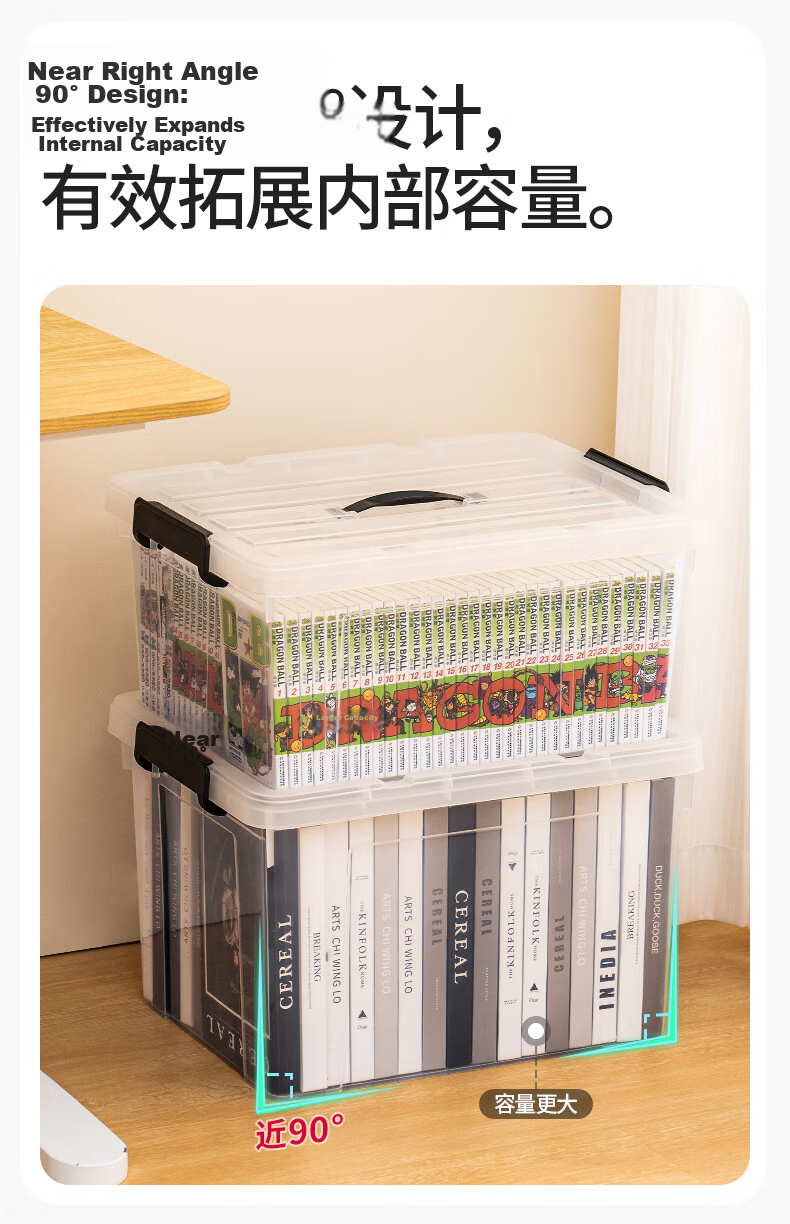 Xitianlong Plastic Transparent Storage Box Thickened Portable Storage Container Clothes Organizer Extra Large 86L 6