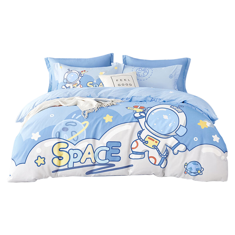 Beyond Kids Children's Bedding Set A-Class 100% Pure Cotton Sheet Set Naughty Planet 120cm
