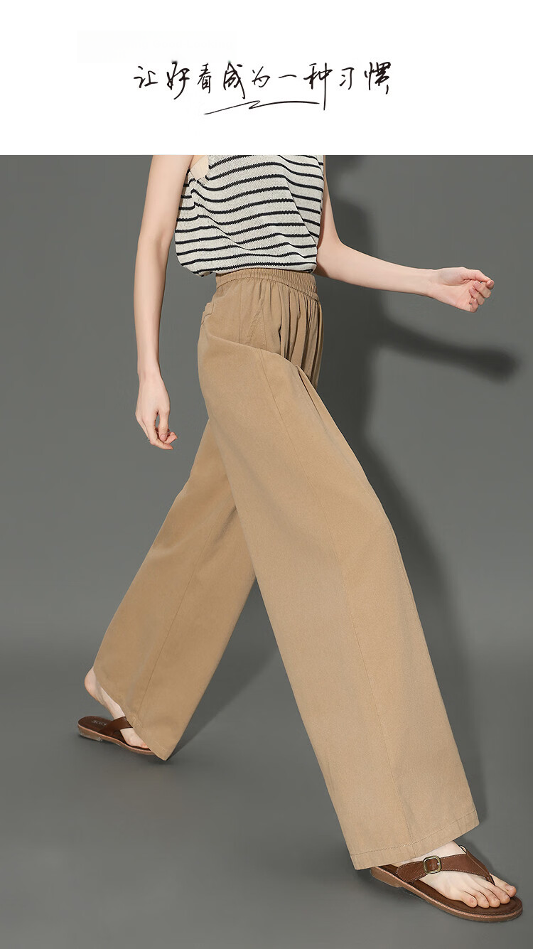 Demana [Cloud Comfort 100 Cotton] Spring Pear-Shaped Comfortable Elastic Waist Loose Fit Concealed Wide-Leg Casual Pants for Women Premium Quality 1