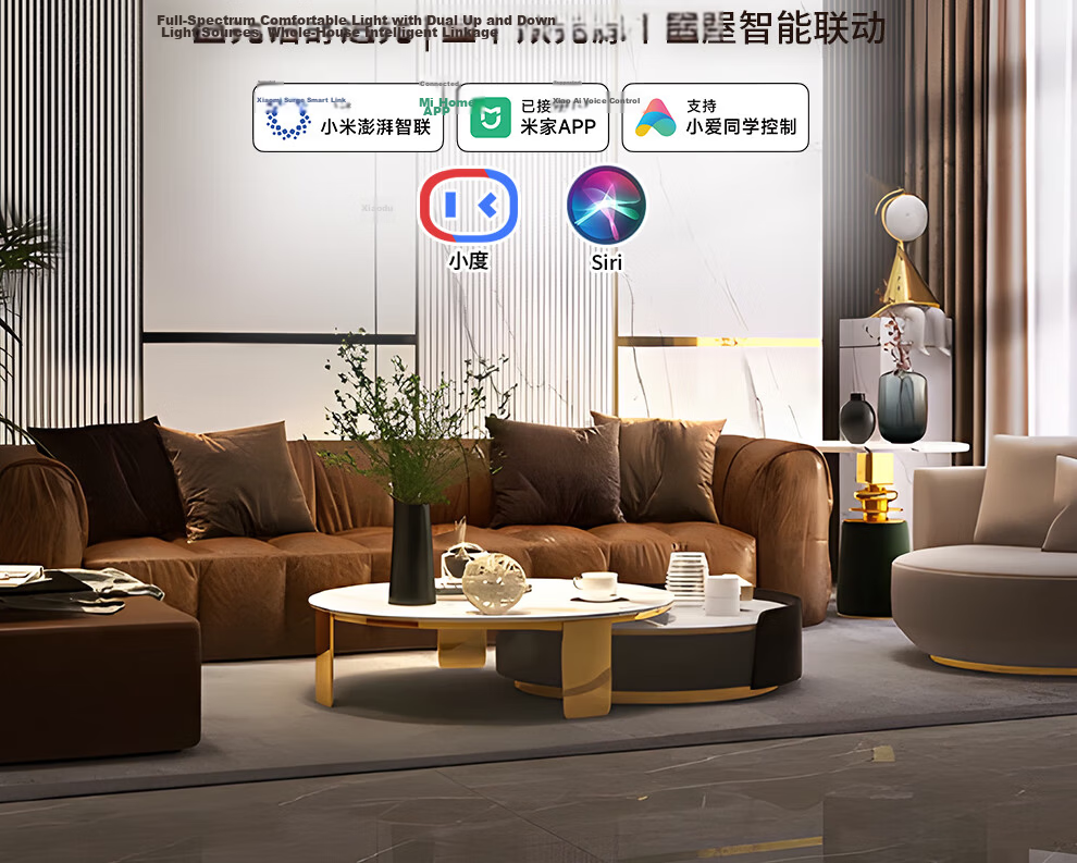 NVC American Light Luxury Living Room Chandelier 15-Arm Eye-Care Full Spectrum Smart WHXD180Z/F-03 2