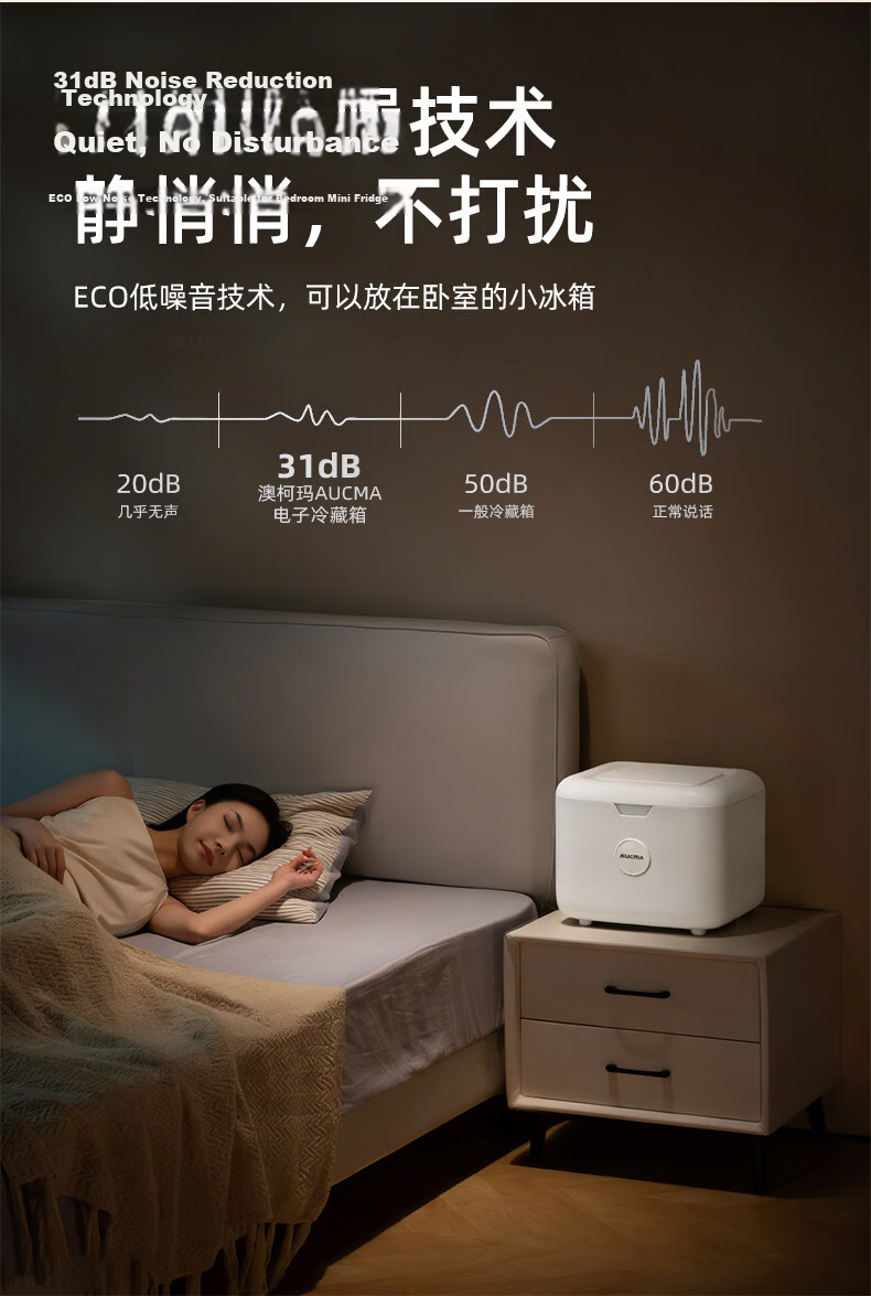 Aucma Mini Car Refrigerator Portable Cooler Warmer Box for Home Dormitory Breast Milk Storage 1-3 Person Use 8
