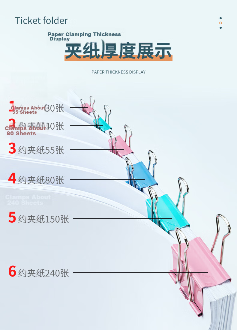 GuangBo , 24-Pack, 32mm Colorful Binder Clips, Office Supplies, PJTC008 3