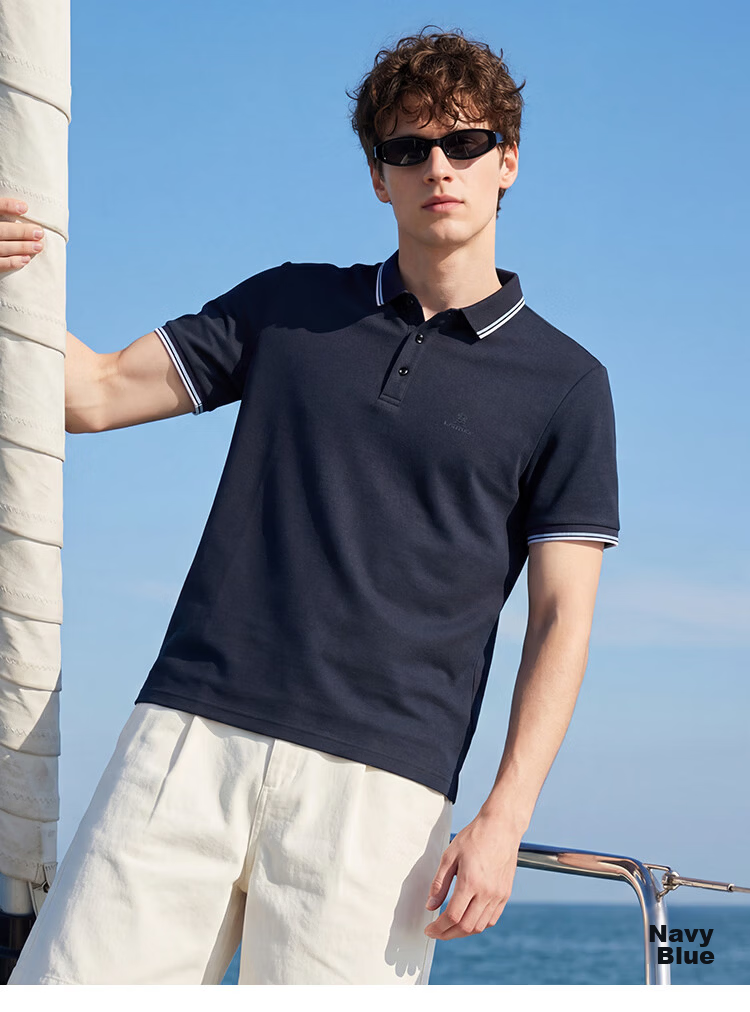 MONTAGUT Summer Men's Polo Shirt Short Sleeve 5A Antibacterial Cloud Feel Breathable Middle-aged Business Casual T-shirt Orange 2XL/54 12