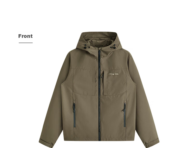 Dancing with Wolves [High Density Windproof] Hooded Jacket Men Outdoor Functional Trendy Commuter Casual Coat 701 Khaki L 10