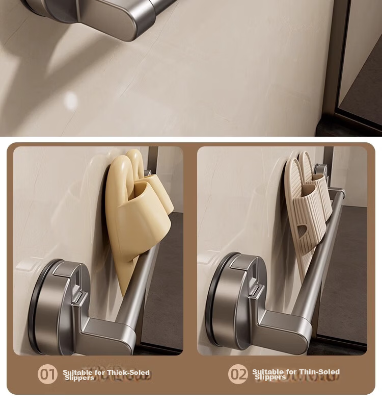 Baihan Suction Cup Bathroom Slipper Rack Towel Rack No Drilling Storage Shelf Waterproof Slipper Holder 10