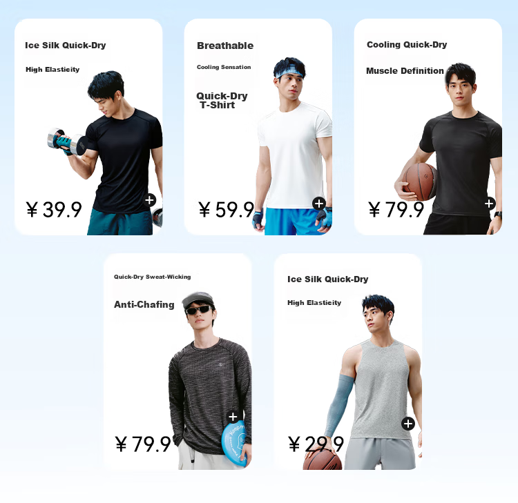 JD Jingzao Summer Men's Cooling Short Sleeve Quick-Dry Fitness Running Training Outdoor Sports T-Shirt White L 3