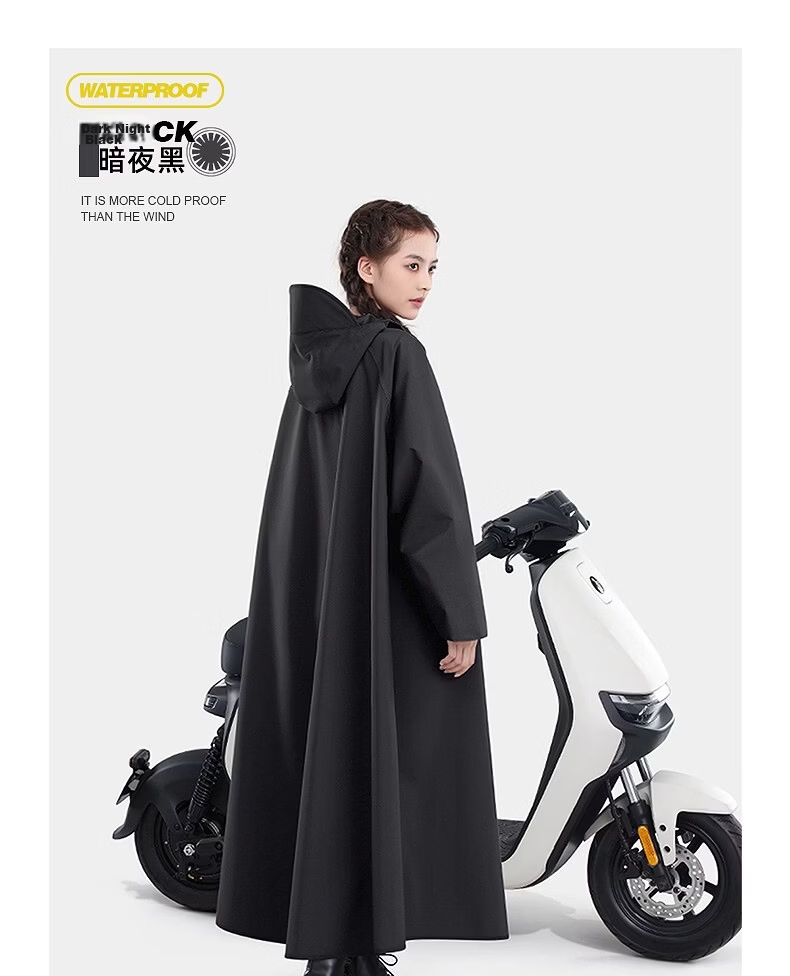 Beimei Long Raincoat Full Body Stormproof Rain Poncho for Electric Scooter Motorcycle Adult Outdoor Riding Unisex Raincoat 14