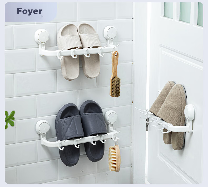 Taili Cream Style Suction Cup Telescopic Single Rod Towel Rack No Drilling Bathroom Wall Shelf Toilet Towel Hanger 6