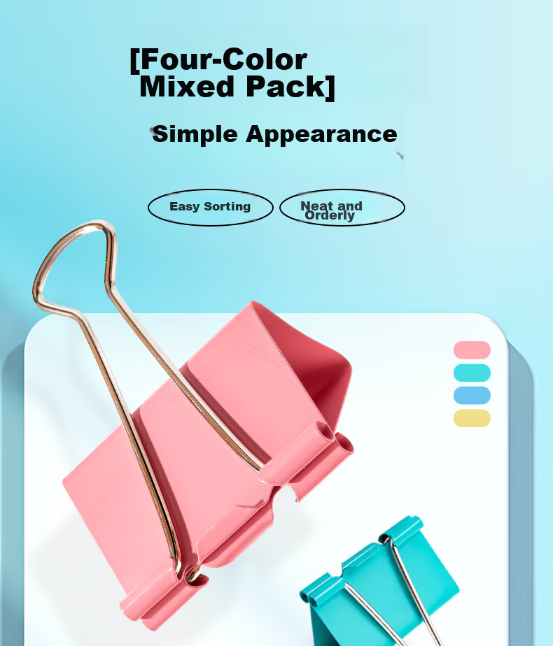 M&G Stationery 6# 15mm 48pcs Square Box Series Colorful Metal Paper Clips Economic Tail Clips Office Supplies ABS916PR 7
