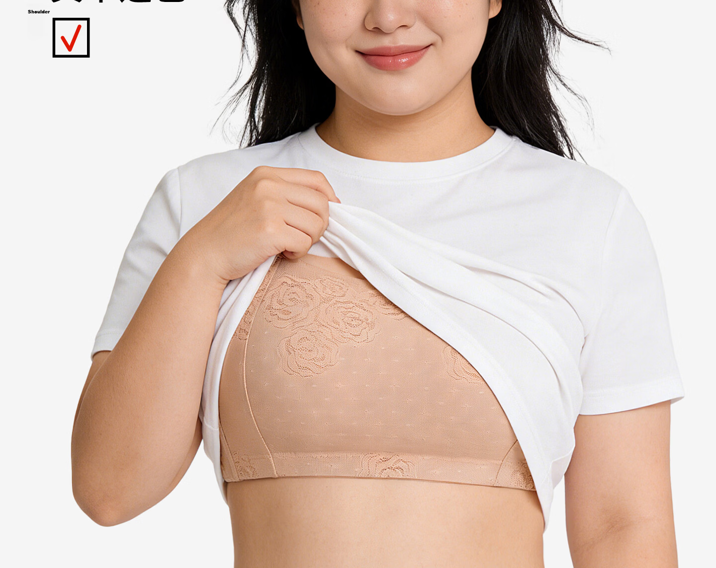 Qiannaimi Comfortable Wireless Bra for Women Lightweight Breathable Full Coverage Bandeau Bra Pink Beige 75B 7