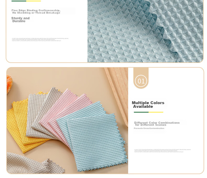 Grace Waffle Weave Dish Cloths 30x30cm 6-Pack Kitchen Bar Absorbent Cleaning Towels 7
