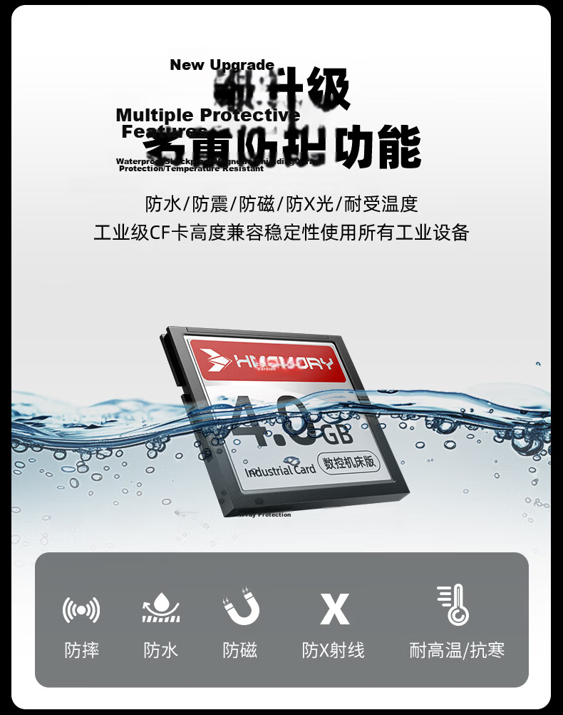 Huacun CF Card 2GB CNC Machine Fanuc Industrial CF Storage Card Mitsubishi M70 Siemens Frank FANUC System Machining Center CNC Lathe Milling Industrial Control Storage Card 8